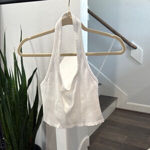 White Halter Neck Top